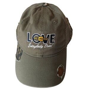 Love Chevrolet Chevy Car Dealership Distressed Camo Baseball Cap